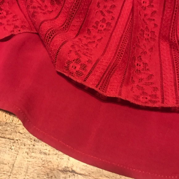 Free People Tu Es La eyelet dress- Ruby Red - Picture 5 of 8